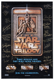 Star Wars Cast Signed 24 x 38 "Special Editioni" Trilogy Poster With 27 Signatures Including Harrison Ford Ford, Carrie Fisher & Mark Hamill (JSA & Beckett)